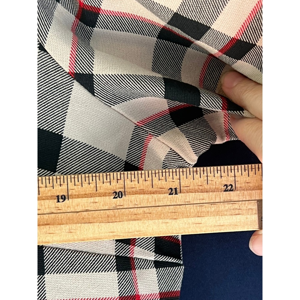 Sanctuary Womens Plaid Mock Neck Shift Dress Beige Black Red Short Sleeve 1X - Picture 6 of 7